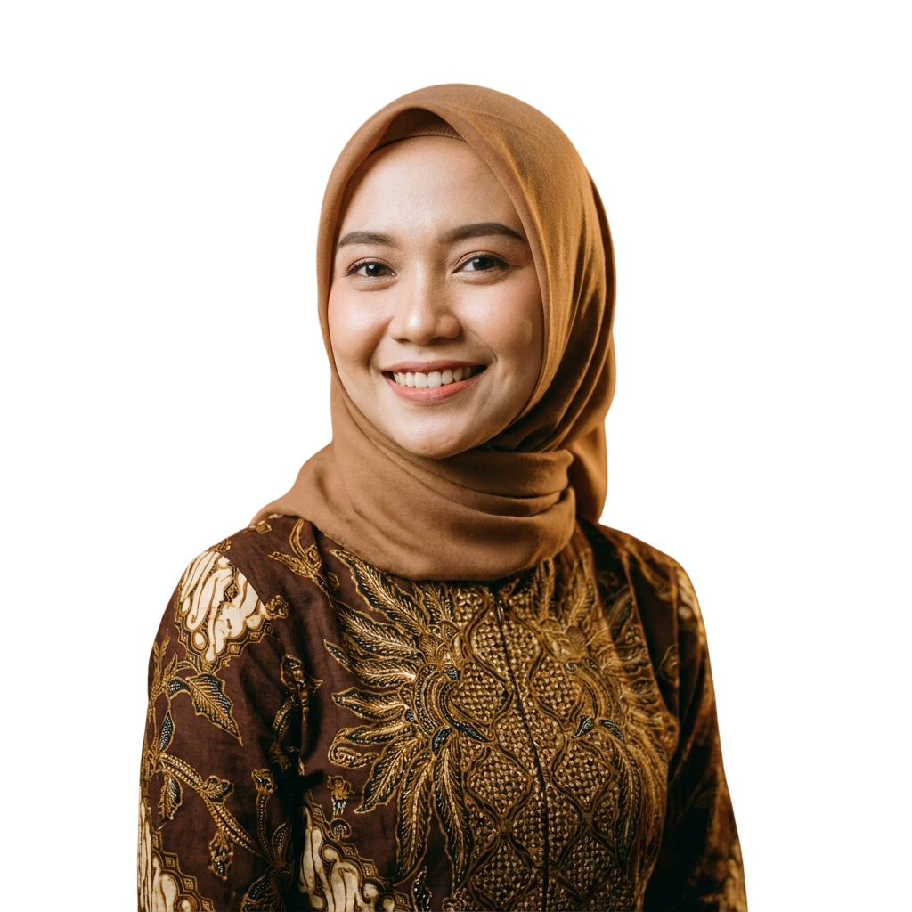 Model mengenakan batik Indonesia